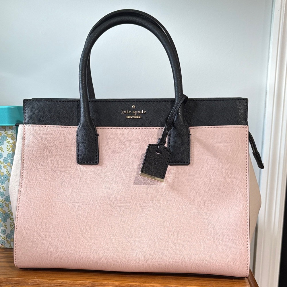 NWT Kate Spade Tri-Tone Black, Pink and Cream Satchel